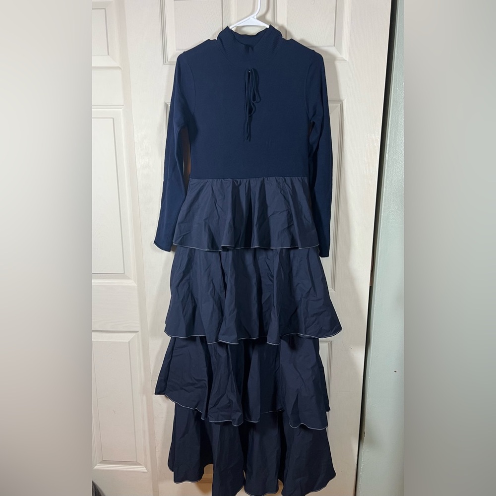 Something Navy Tiered Maxi Dress